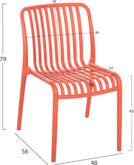 Outdoor-Stuhl Polypropylen Convee Red 48x52x79εκ.