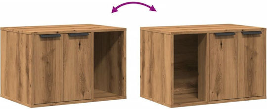 vidaXL Zaun Katzentoilette Geschlossen Braun L60 x B40 x H40cm