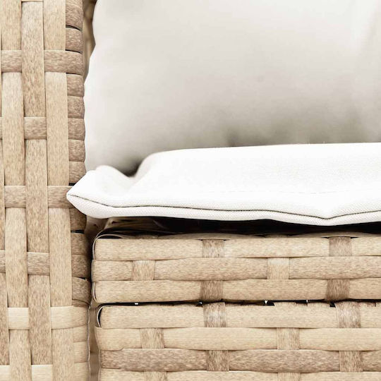 Κουνιστή Καρέκλα Rattan Μπέζ με Μαξιλάρι 50x60x75εκ.