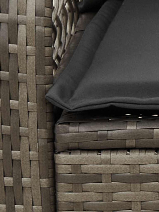 Κουνιστή Καρέκλα Rattan Γκρί με Μαξιλάρι 50x60x95εκ.
