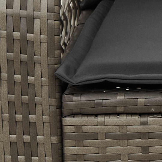 Κουνιστή Καρέκλα Rattan Γκρί με Μαξιλάρι 50x60x95εκ.