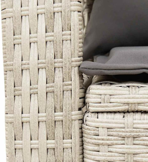 Rocking Chair Rattan Grey with Cushion 50x60x98cm