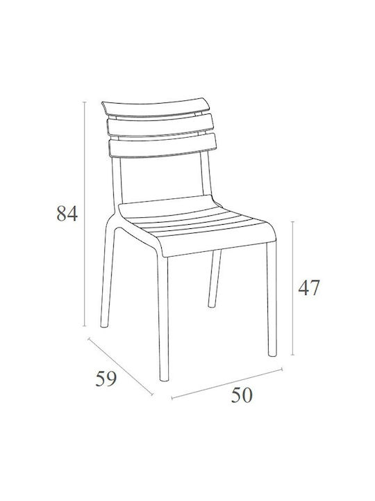 Outdoor-Stuhl Polypropylen Helen Black 50x59x84εκ.