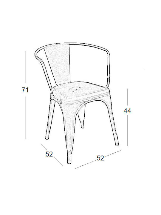Outdoor Metal Chair Texas Black 44x37x71cm