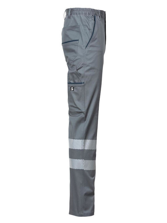 STOP Reflect Slim Stretch Ανακλαστικό Παντελόνι Εργασίας Γκρι