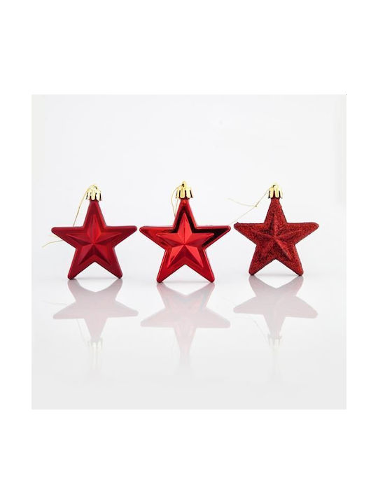 Ornament suspendat Stea Plastic Roșu 26.5x54buc Set 12buc