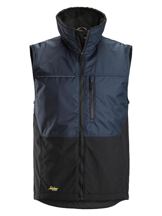 Snickers Workwear Allroundwork Ανδρικό Γιλέκο Εργασίας Αδιάβροχο Μαύρο
