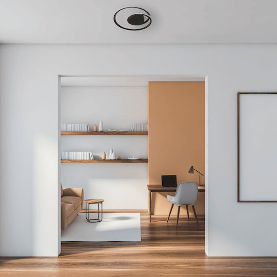 Eko Light Plafonieră de Tavan Neagră cu LED Integrat