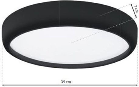 Eko Light Plafonieră de Tavan Neagră cu LED Integrat
