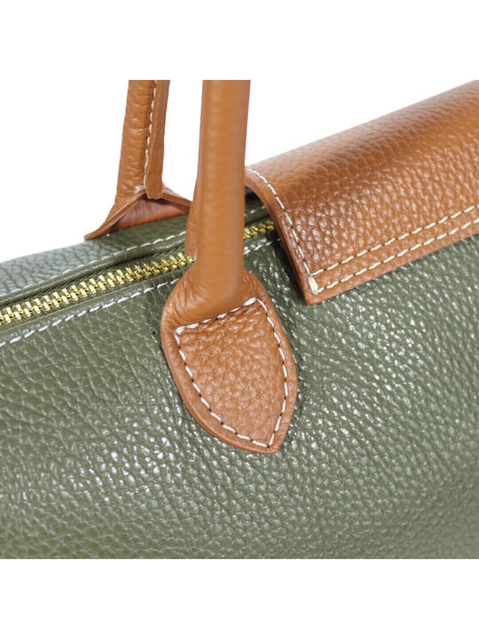 Leder Damentasche Schultertasche Grün