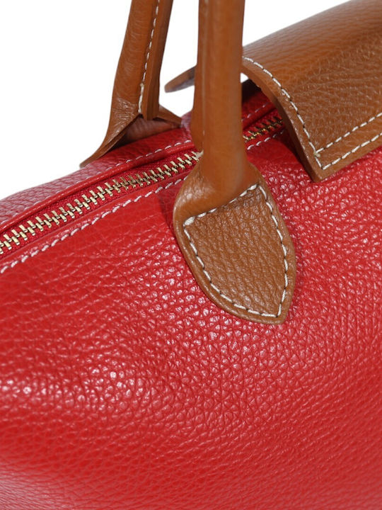 Leder Damentasche Schultertasche Rot