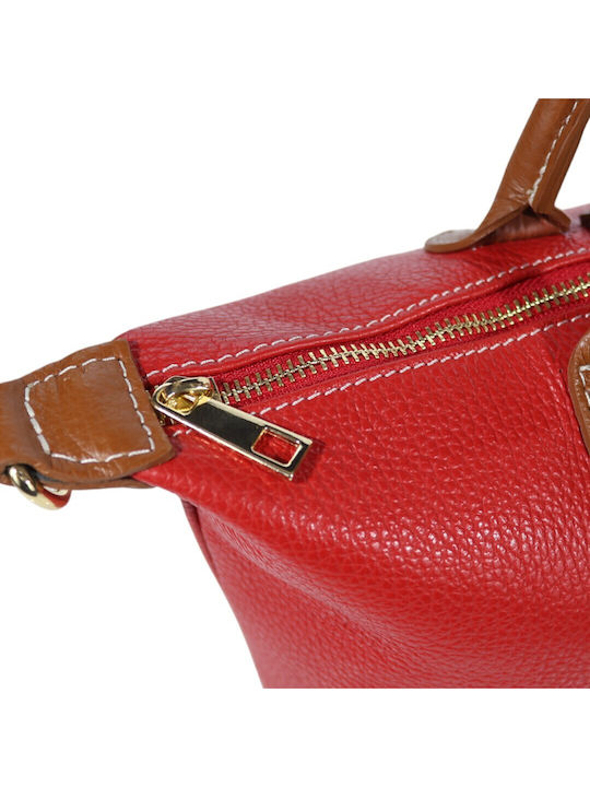 Leder Damentasche Schultertasche Rot