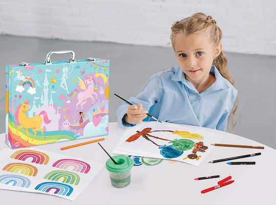 HappiHobbi Unicorn Painting Set in Case Wooden with 100 Accessories