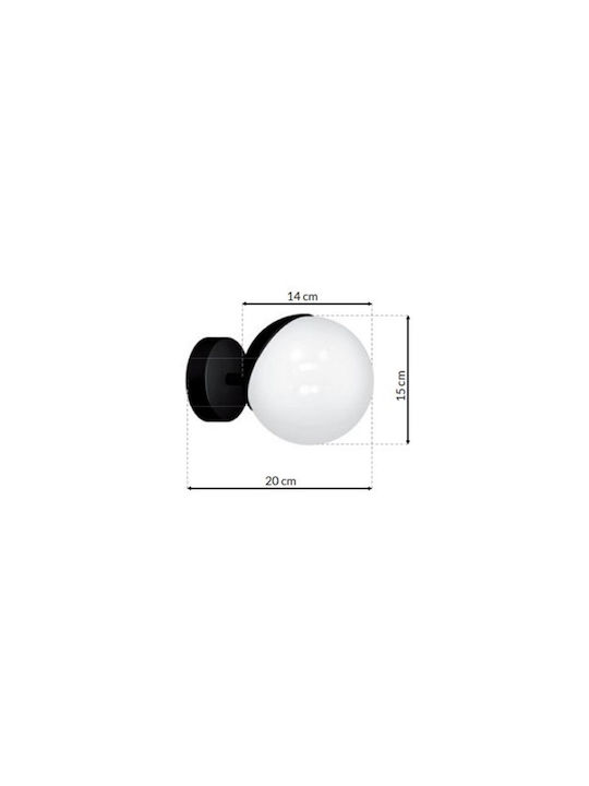 Eko Light Lumină de Perete cu Soclu E14 Negru 15cm
