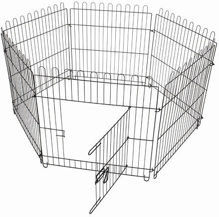 Glee Medium Net Foldable Park Dog Octagon Medium made of Metal in Silver Color 60 x 60 x 76cm