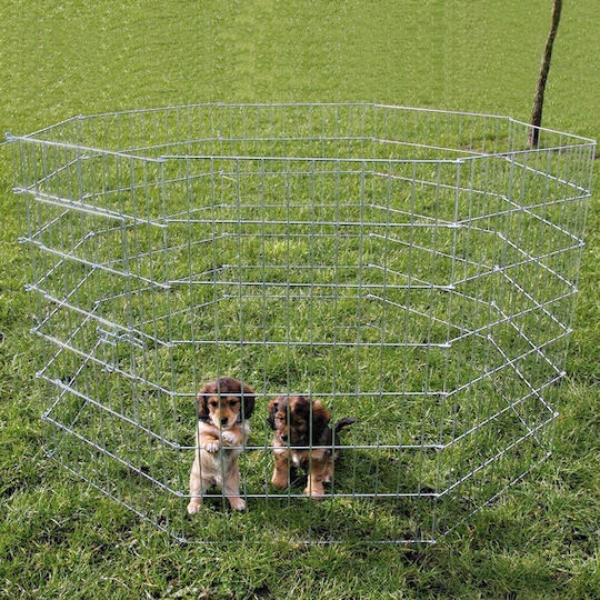 Trixie Foldable Dog Park 154x91cm Made of Metal in Silver Colour 154 x 91 x 91cm