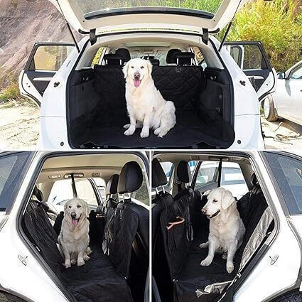 Waterproof Seat Car for Dog Waterproof Quilted Car Crate with Pockets 136cm x 120cm Black Black