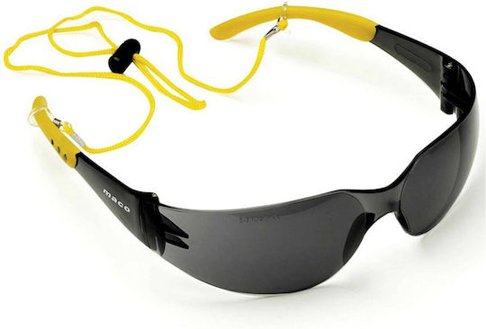 Maco Safety Glasses for Protection with Black Lenses Tinted 1pcs