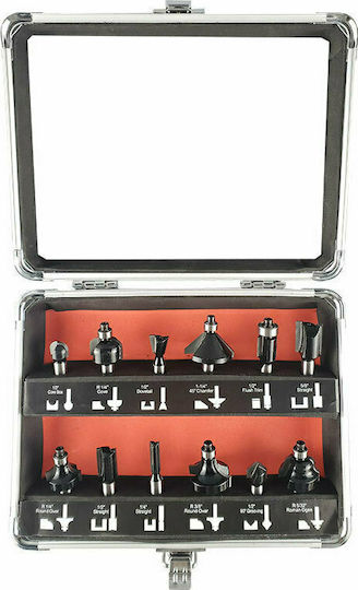 Bormann Pro BHT1620 Set Cutters for Router Cutter Set Carbide 8mm 12pcs