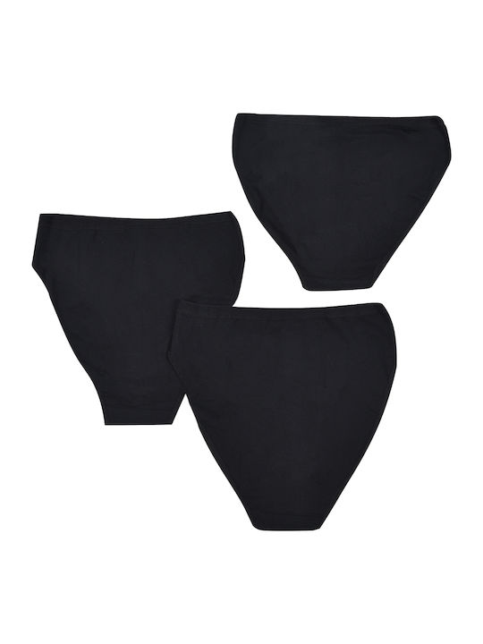 Βαμβακερά Ψηλόμεσα Γυναικεία Slip 3Pack Beige / Black / White