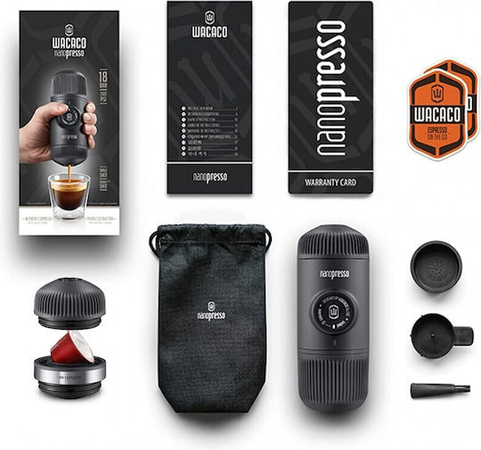 Wacaco Nanopresso NS Adaptor Electric Espresso Machine 18bar with 8g Coffee Container Dark Grey 20.08.1552
