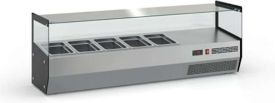 Inox Dobros Vitrină de Răcire De Masă cu Capacitate 6x1/4 GN 135x34x45cm