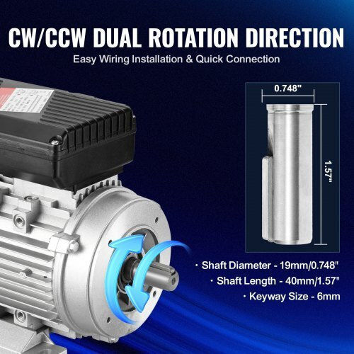 Single-phase Electric Motor 2.2 Kw 2800 Rpm 90l B3 Frame 13.8 A 220 V/50 Hz Shaft Length 50 Mm