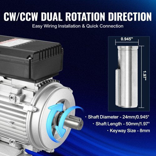 Single-phase Electric Motor 1.1 Kw 2800 Rpm 90s B3 Frame