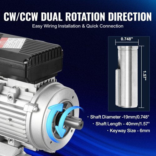 Single-phase Electric Motor 0.75 Kw 1400 Rpm 80 B34 Frame