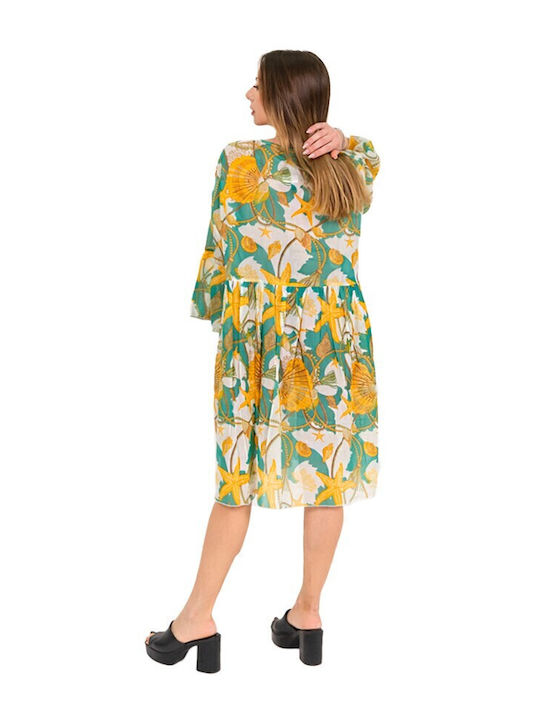 Midi Kaftan Sea Pattern Mint