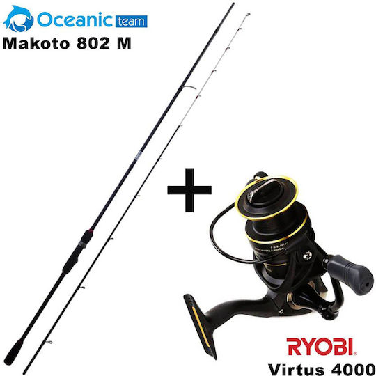 Oceanic Makoto 802M Angelrute für Vertikalangeln 2.44m mit Rolle 15-60gr