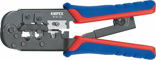 Knipex Ethernet Internet Cable Crimping Plier RJ12, RJ45 with Cable Cutter & Ratchet Mechanism (Length 190mm)