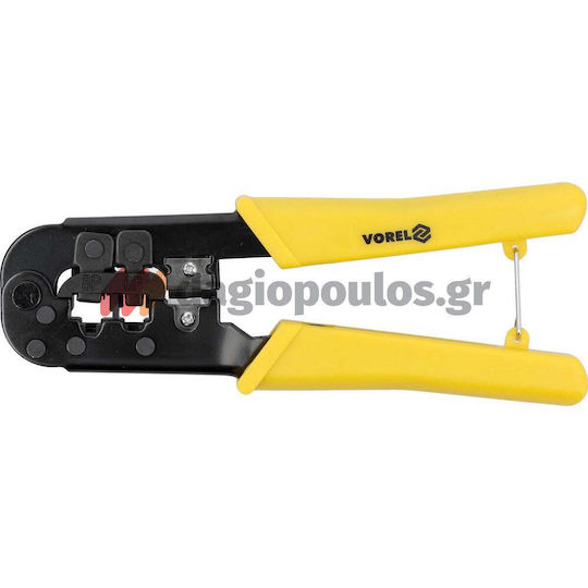Vorel Πρέσα Ακροδεκτών Δικτύου RJ11, RJ45 με Απογυμνωτή και Μόνωση (Μήκος 180mm)