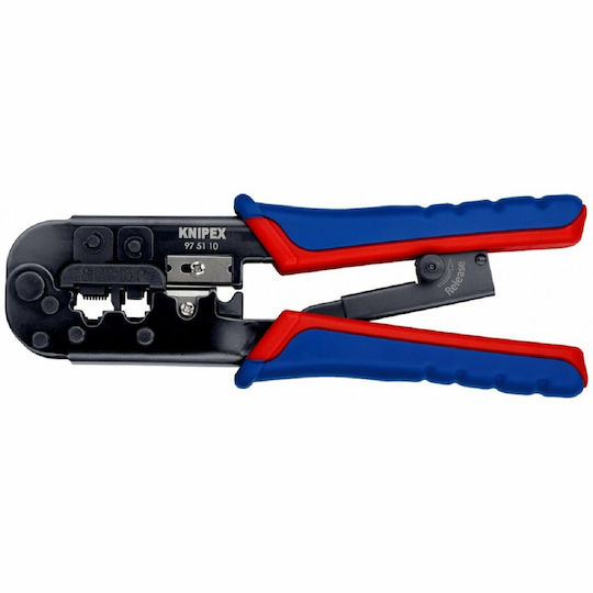 Knipex Ethernet Internet Cable Crimping Plier RJ12, RJ45 with Cable Cutter & Ratchet Mechanism (Length 190mm)