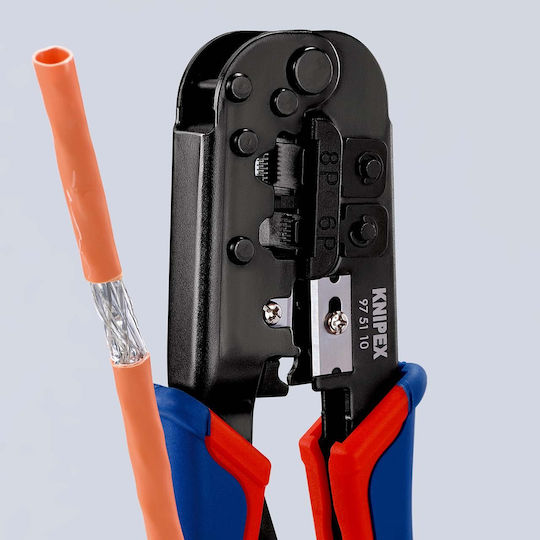 Knipex Ethernet Internet Cable Crimping Plier RJ12, RJ45 with Cable Cutter & Ratchet Mechanism (Length 190mm)