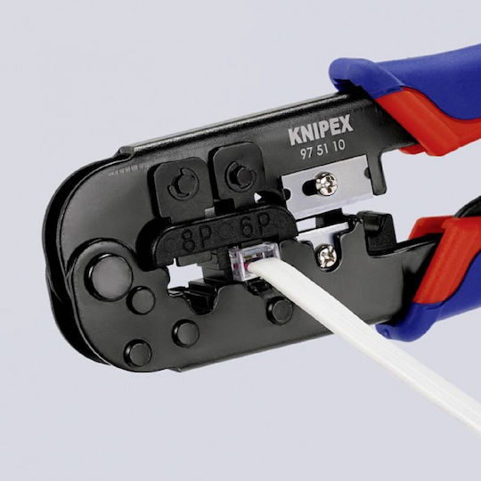 Knipex Ethernet Internet Cable Crimping Plier RJ12, RJ45 with Cable Cutter & Ratchet Mechanism (Length 190mm)