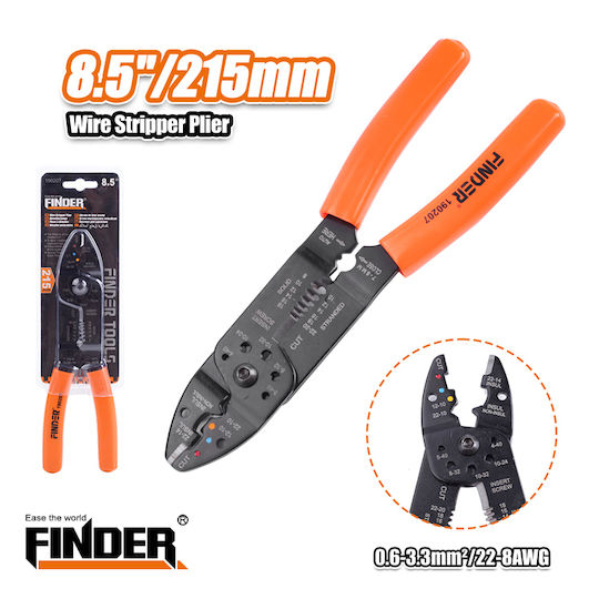Finder Crimping Pliers Cross-Section 0.5 - 6mm² with Stripper Length 215mm