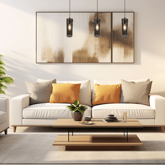 Eko Light Reglabil Lustră Negru cu Dulie E27