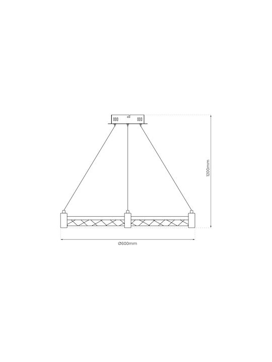 Eko Light Κρεμαστό Φωτιστικό Χρυσό LED 60x60εκ.