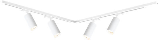 Eko Light Σποτ με 4 Φώτα και με Ντουί GU10 σε Λευκό Χρώμα