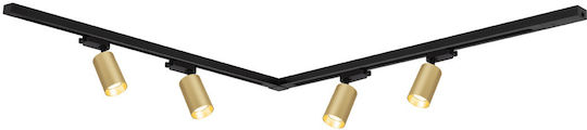Eko Light Spot mit 4 Lichtern und mit Fassung GU10 in Gold Farbe