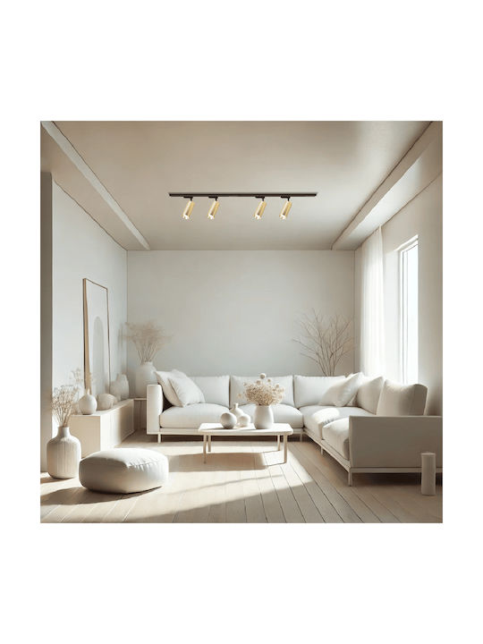 Eko Light Μονό Σποτ με Ντουί GU10 σε Χρυσό Χρώμα