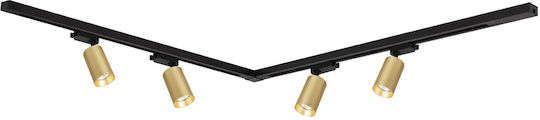 Eko Light Spot mit 4 Lichtern und mit Fassung GU10 in Gold Farbe