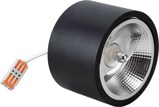 Eko Light Μονό Σποτ με Ντουί AR111 σε Μαύρο Χρώμα