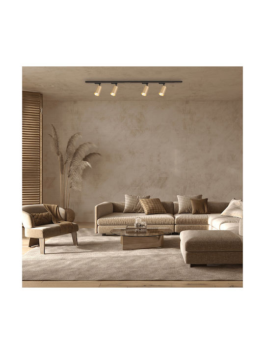 Eko Light Spot with 4 Lights and with Socket GU10 in Gold Color