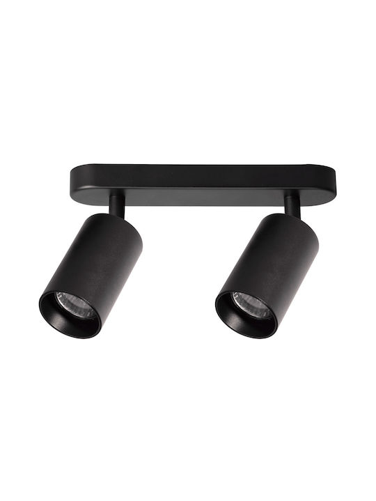 Eko Light Dublu Spot cu Soclu GU10 în Culoare Negru