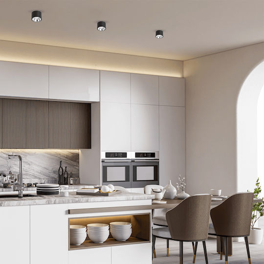 Eko Light Μονό Σποτ με Ντουί AR111 σε Μαύρο Χρώμα