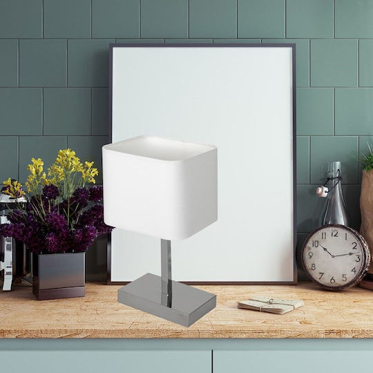 Eko Light Tischlampe für Fassung E27 mit Weiß Schirm und Basis