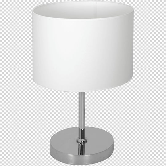 Eko Light Stoff Tischlampe für Fassung E27 mit Weiß Schirm und Basis