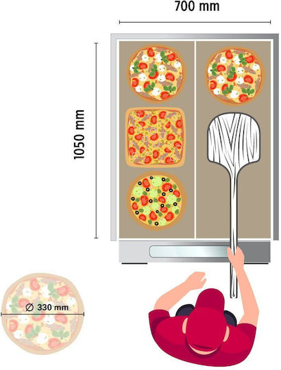 RM Gastro E6 Electric Cuptor de Pizza Cărămidă de foc 7.2kW 97.5x118.5x41.2cm